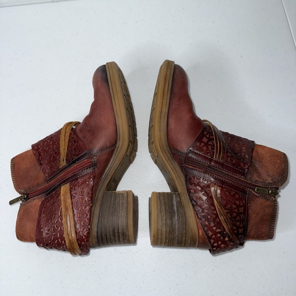 Pikolinos Women’s Lyon Ankle Boot Burgundy Red Leather Size 37 - Picture 4 of 9